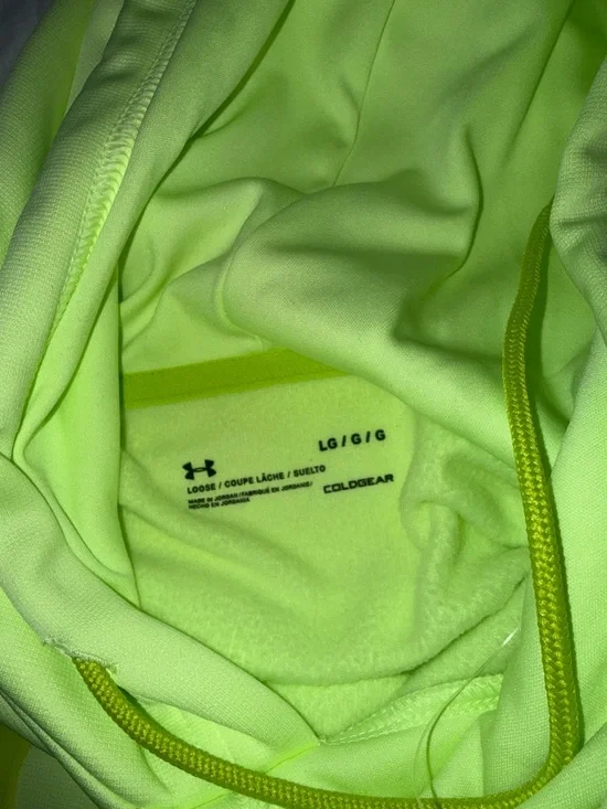 Under Armour Neon Yellow Hooded Pullover Hoodie - Picture 2 of 7